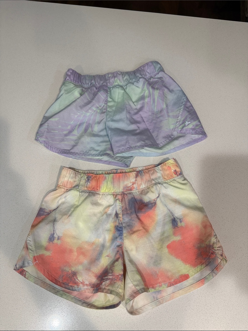 Old Navy Girls' Tie-Dye Active Shorts - Lavender & Coral Multi